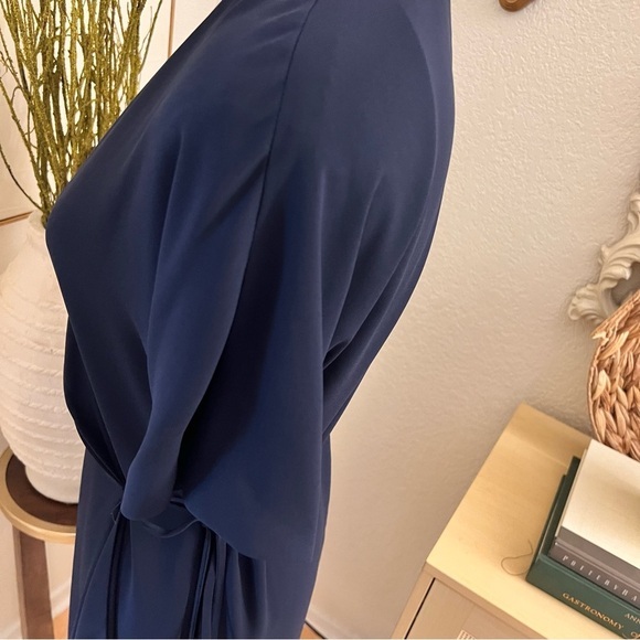 ARITZIA BABATON Navy Wallace Dress Wrap Size Small Chiffon Flowy - Picture 6 of 9